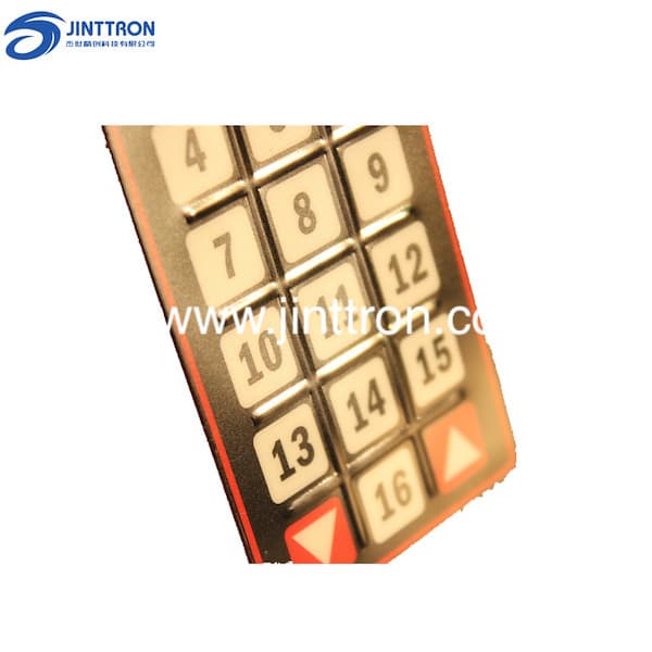 Medical equipment controller embossed button membrane switch overlay